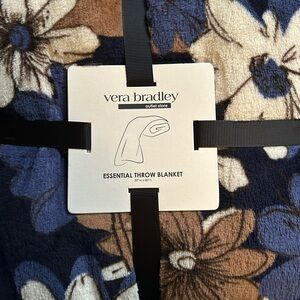 Vera Bradley Essential Throw Blanket in Blue and Brown Floral